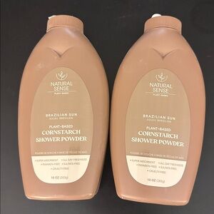 New Natural Sense Brazilian Sun plant based cornstarch Shower Powder Set Bundle